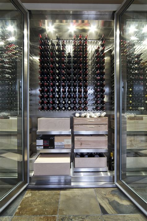 vin de garde custom stainless steel wine cabinet|Projects .